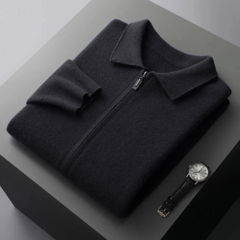 Velora — Men’s Premium Cashmere Jacket with Cozy Fit (Black S) - | Zavonix