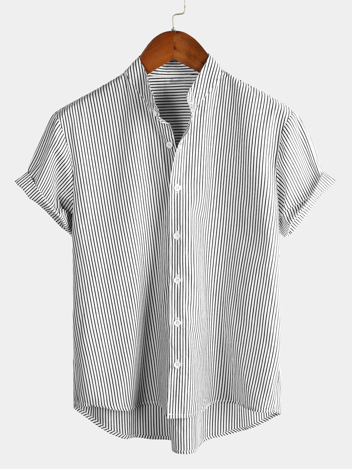 Velren — Men’s Breathable Cotton Henley Shirt with Short Sleeves (Black S) - short | Zavonix