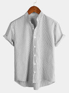 Velren — Men’s Breathable Cotton Henley Shirt with Short Sleeves (Red S) - short | Zavonix