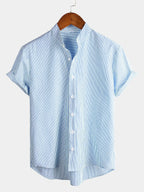 Velren — Men’s Breathable Cotton Henley Shirt with Short Sleeves (Red S) - short | Zavonix