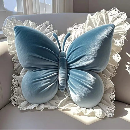 Velvet and Lace Decorative Throw Pillow – Plush Couch Accent Pillow for Stylish Home Decor 2
