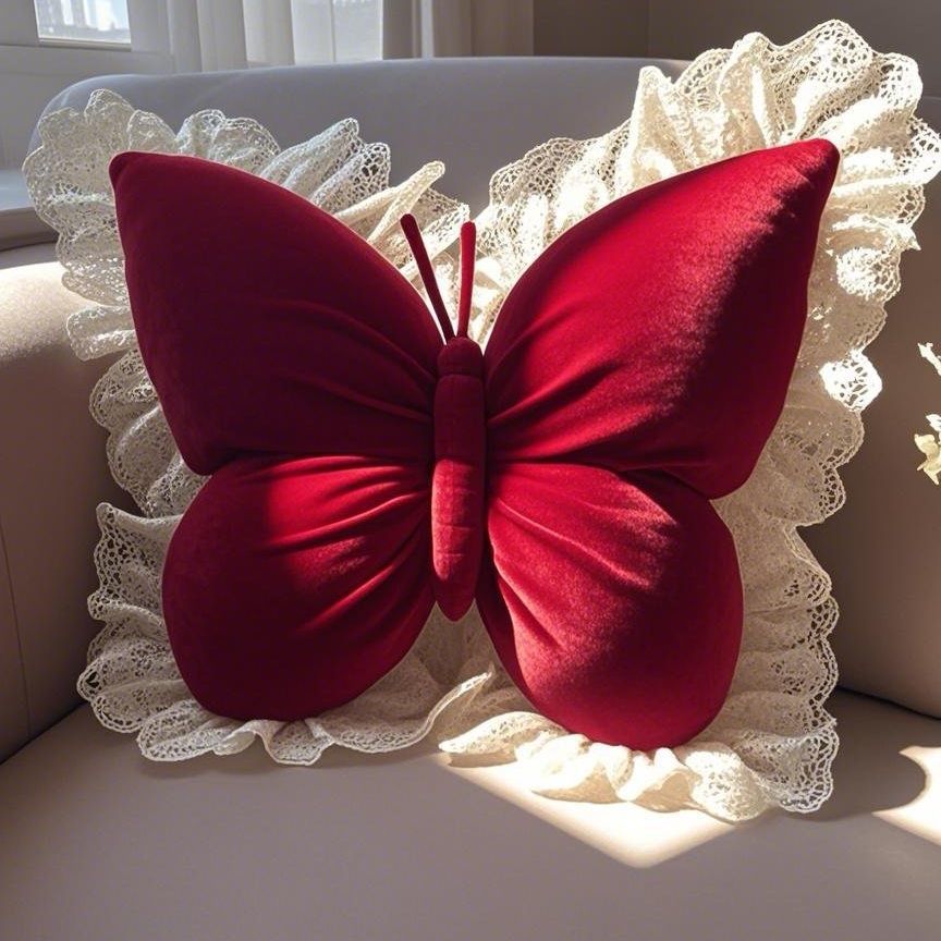 Velvet and Lace Decorative Throw Pillow – Plush Couch Accent Pillow for Stylish Home Decor 3