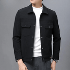 Velynn Corduroy Jacket — Casual Snap - Closure Jacket with Chest Pockets (Black S) - | Zavonix