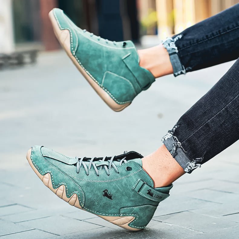 "Venetian" Genuine Leather Italian Shoes (Green 6 (38 EU)) - | Zavonix
