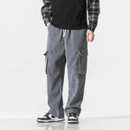Venturo Pants — Breathable Corduroy Cargo Pants with Stretch Waist (Dark Grey XS) - | Zavonix