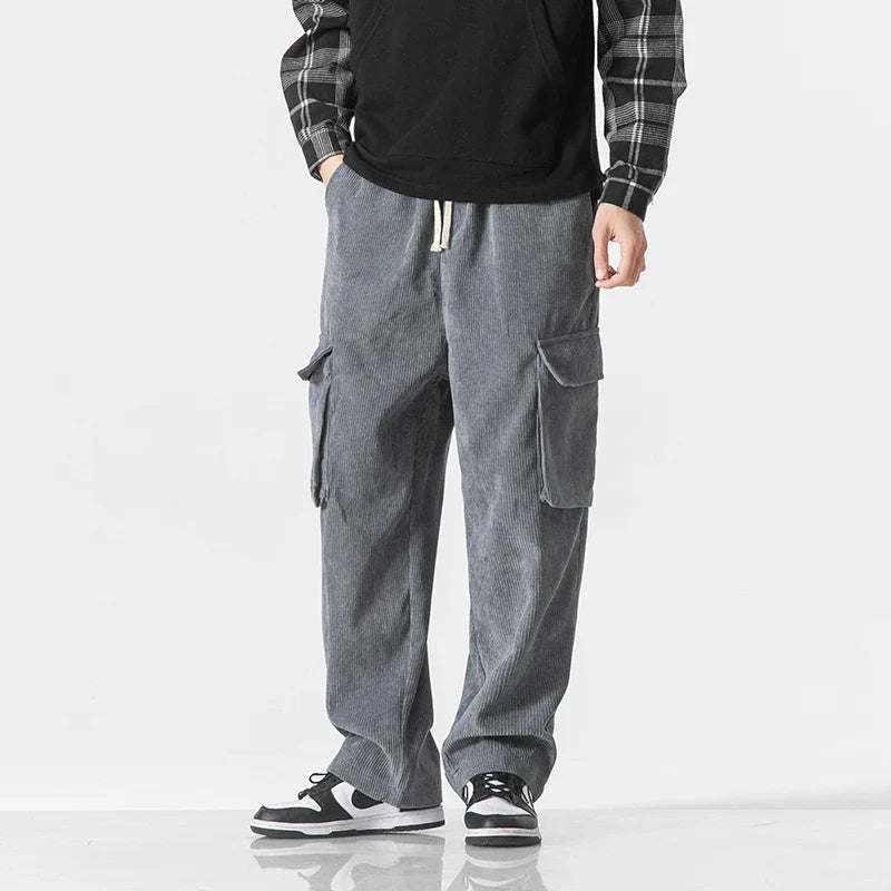 Venturo Pants — Breathable Corduroy Cargo Pants with Stretch Waist (Black XS) - | Zavonix