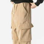 Venturo Pants — Breathable Corduroy Cargo Pants with Stretch Waist (Black XS) - | Zavonix