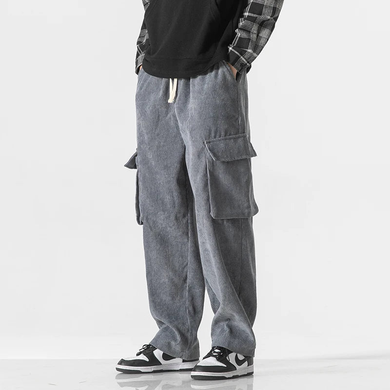 Venturo Pants — Breathable Corduroy Cargo Pants with Stretch Waist (Black XS) - | Zavonix
