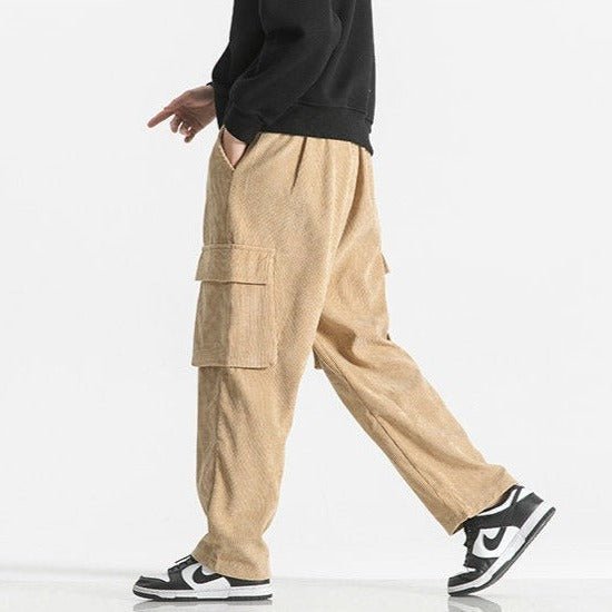 Venturo Pants — Breathable Corduroy Cargo Pants with Stretch Waist (Black XS) - | Zavonix