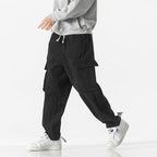 Venturo Pants — Breathable Corduroy Cargo Pants with Stretch Waist (Black XS) - | Zavonix