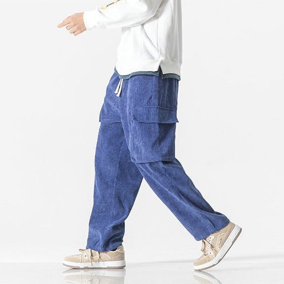 Venturo Pants — Breathable Corduroy Cargo Pants with Stretch Waist (Black XS) - | Zavonix