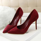 Velvié Slim Stiletto Heels (Burgundy 4) - | Zavonix