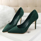 Velvié Slim Stiletto Heels (Green 4) - | Zavonix