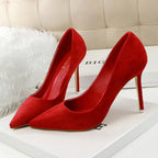 Velvié Slim Stiletto Heels (Red 4) - | Zavonix