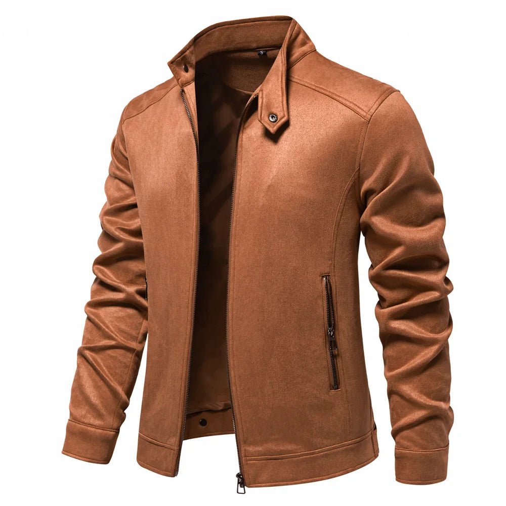 "Verde Milano" Faux Leather Jacket (Brown S) - Jacket | Zavonix