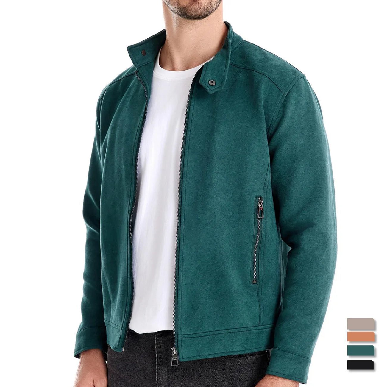 "Verde Milano" Faux Leather Jacket (Green S) - Jacket | Zavonix