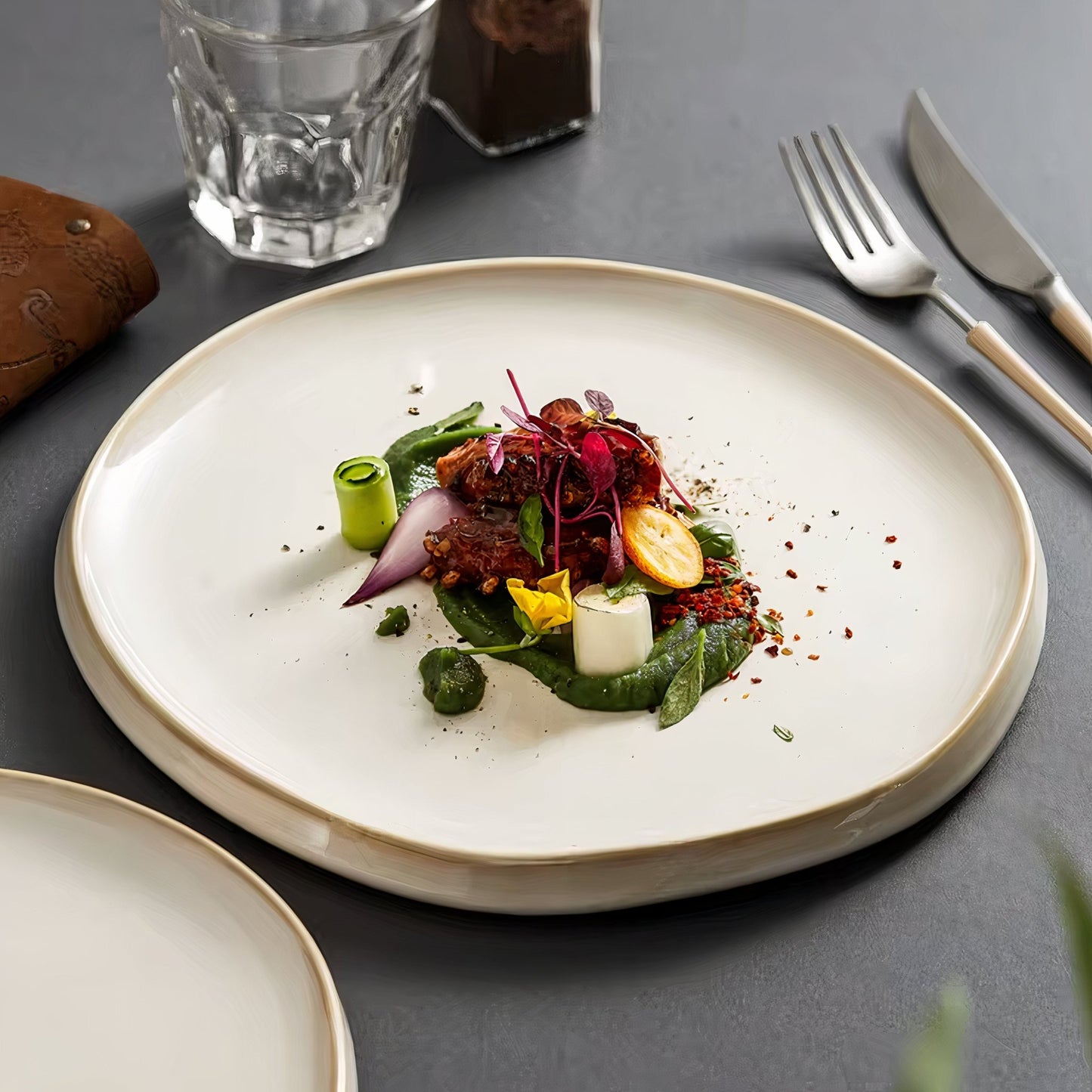 VeroMoss™ Durable Ceramic Plates with Irregular Edges – Perfect for Every Meal 5