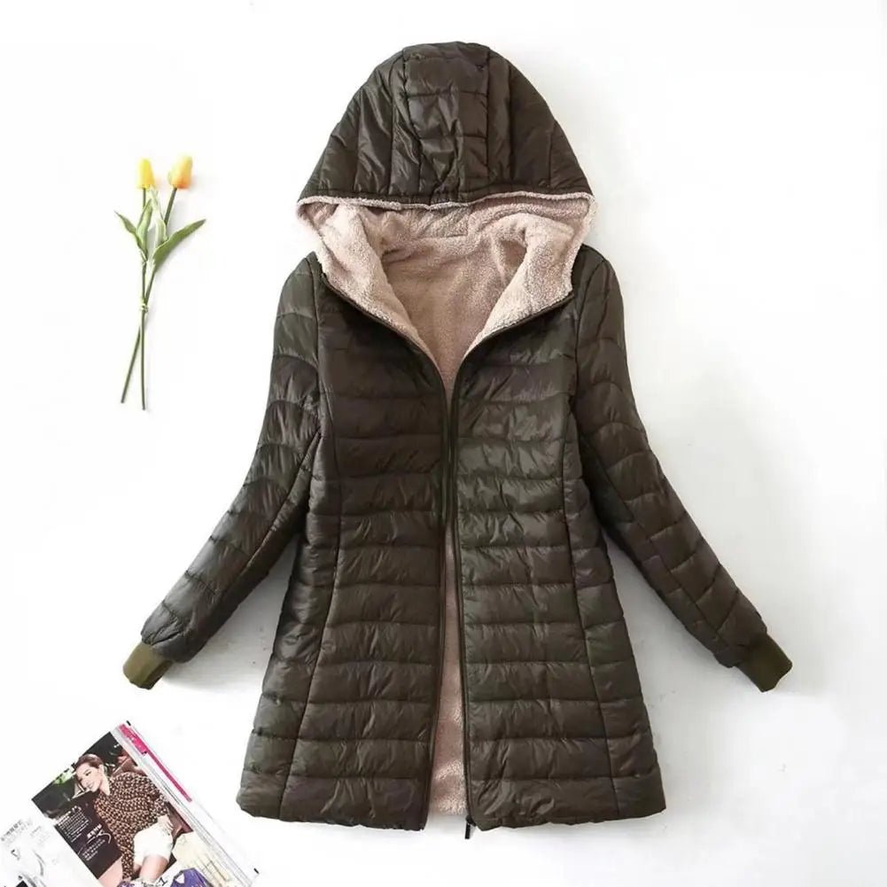 "Verona" Quilted Fleece - Lined Winter Coat (Black S) - Jacket | Zavonix