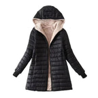 "Verona" Quilted Fleece - Lined Winter Coat (Black S) - Jacket | Zavonix