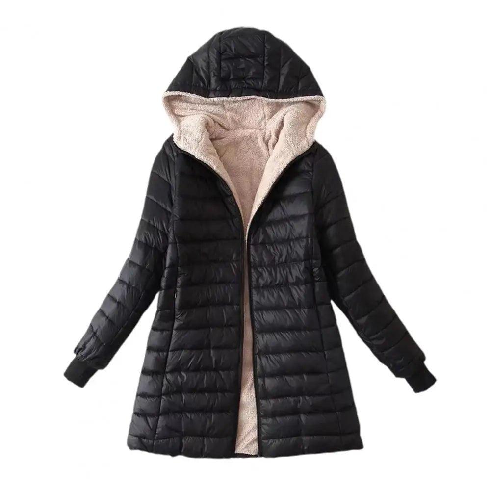 "Verona" Quilted Fleece - Lined Winter Coat (Black S) - Jacket | Zavonix