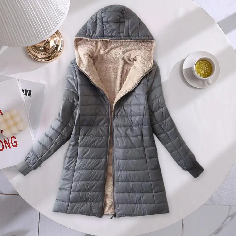 "Verona" Quilted Fleece - Lined Winter Coat (Black S) - Jacket | Zavonix
