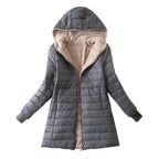 "Verona" Quilted Fleece - Lined Winter Coat (Blue S) - Jacket | Zavonix