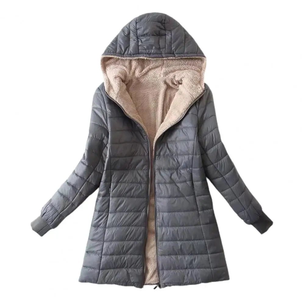 "Verona" Quilted Fleece - Lined Winter Coat (Blue S) - Jacket | Zavonix