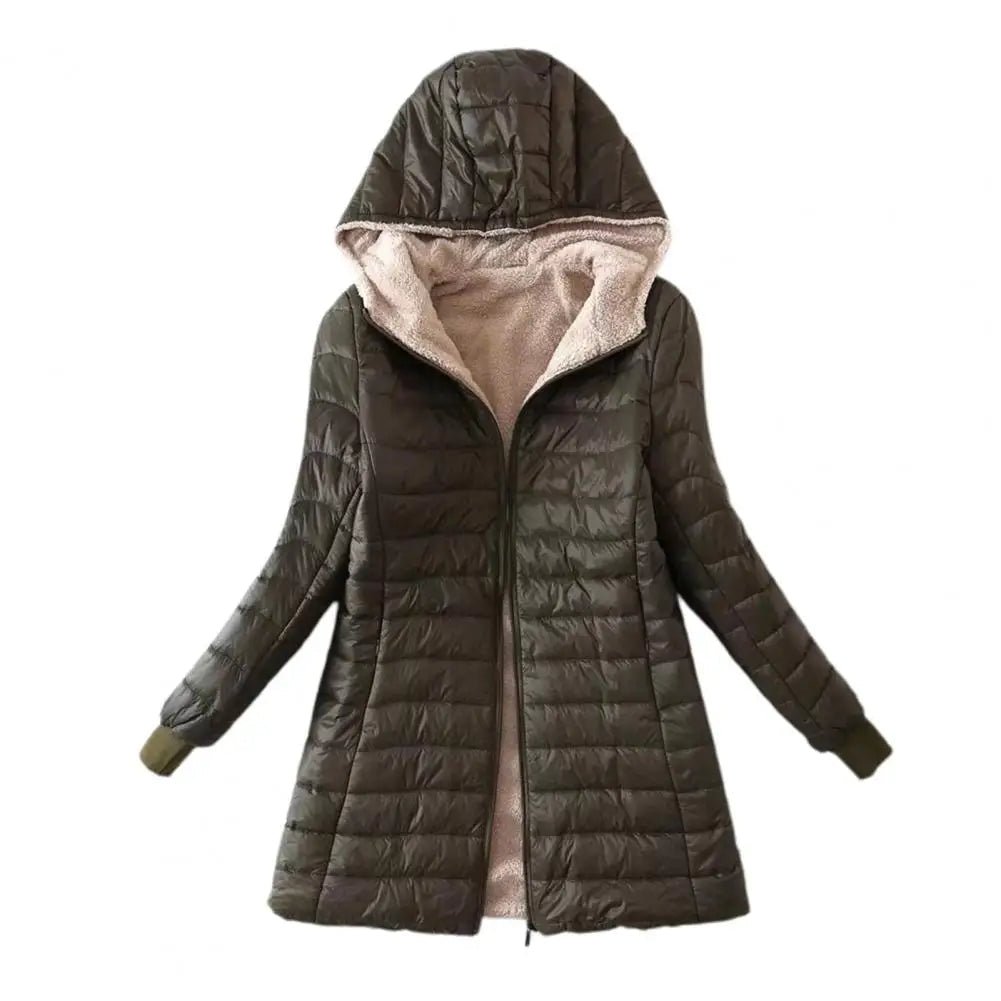 "Verona" Quilted Fleece - Lined Winter Coat (Blue S) - Jacket | Zavonix