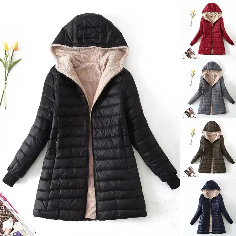 "Verona" Quilted Fleece - Lined Winter Coat (Green S) - Jacket | Zavonix
