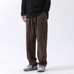 Vevrova — Lightweight Corduroy Pants with Relaxed Fit and Pockets (Brown S) - | Zavonix