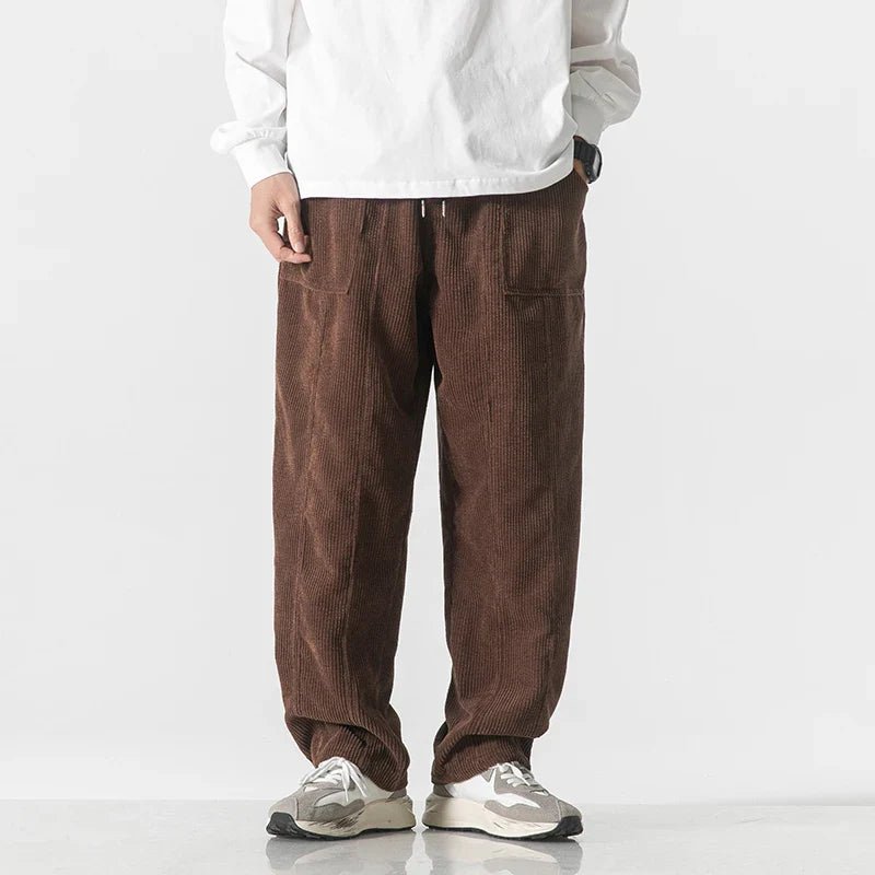 Vevrova — Lightweight Corduroy Pants with Relaxed Fit and Pockets (Gray S) - | Zavonix