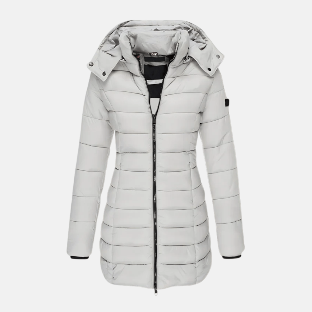Veyla — Women’s Slim Quilted Hooded Puffer Coat with Ribbed Cuffs
