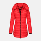 Veyla — Women’s Slim Quilted Hooded Puffer Coat with Ribbed Cuffs