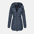 Veyla — Women’s Slim Quilted Hooded Puffer Coat with Ribbed Cuffs