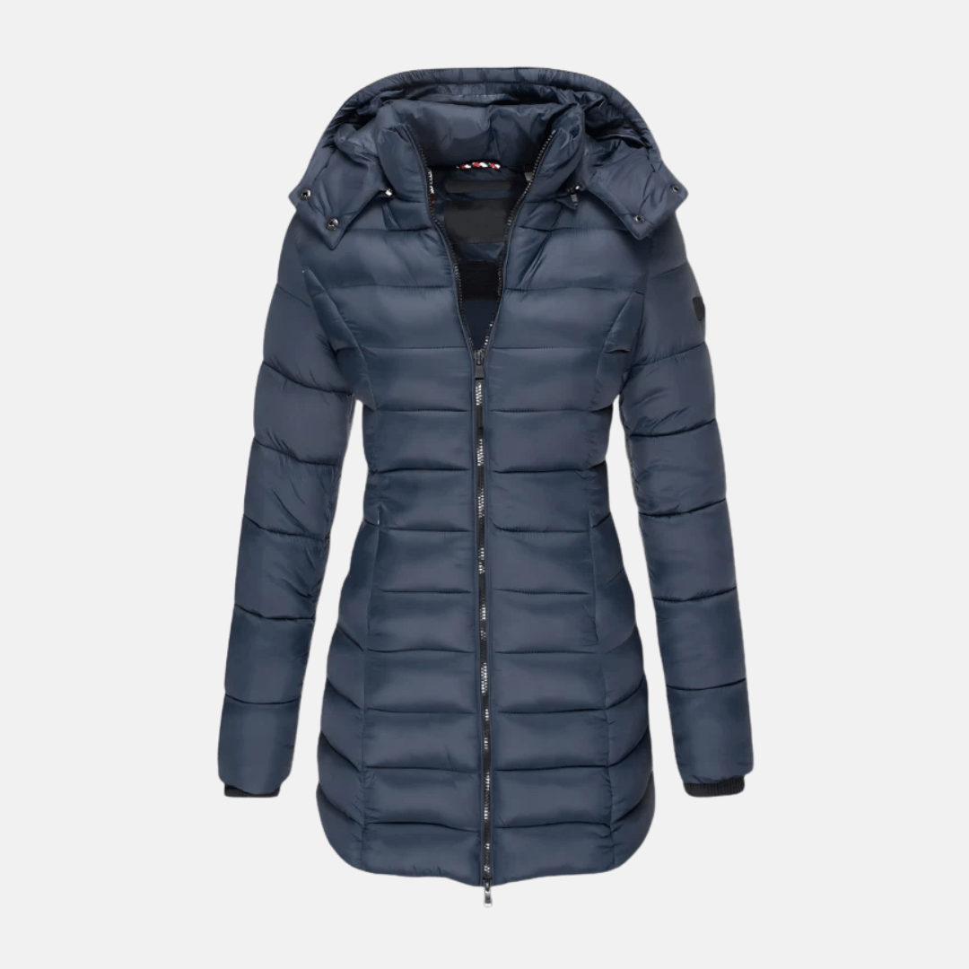 Veyla — Women’s Slim Quilted Hooded Puffer Coat with Ribbed Cuffs