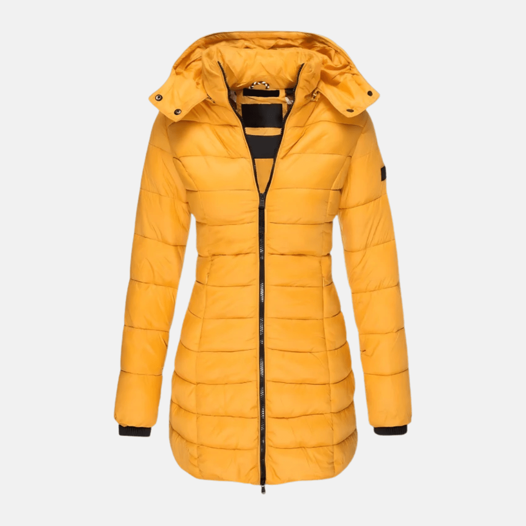 Veyla — Women’s Slim Quilted Hooded Puffer Coat with Ribbed Cuffs