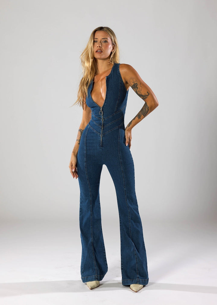 Veylisse Flared Denim Jumpsuit product image 4