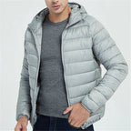 Veyron — Lightweight Quilted Hooded Coat for Cold Weather (Gray S) - | Zavonix