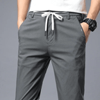Veyron SlimFit Pants — Wrinkle - Resistant Cotton Blend with Stretch (Gray XS (28 - 29)) - | Zavonix