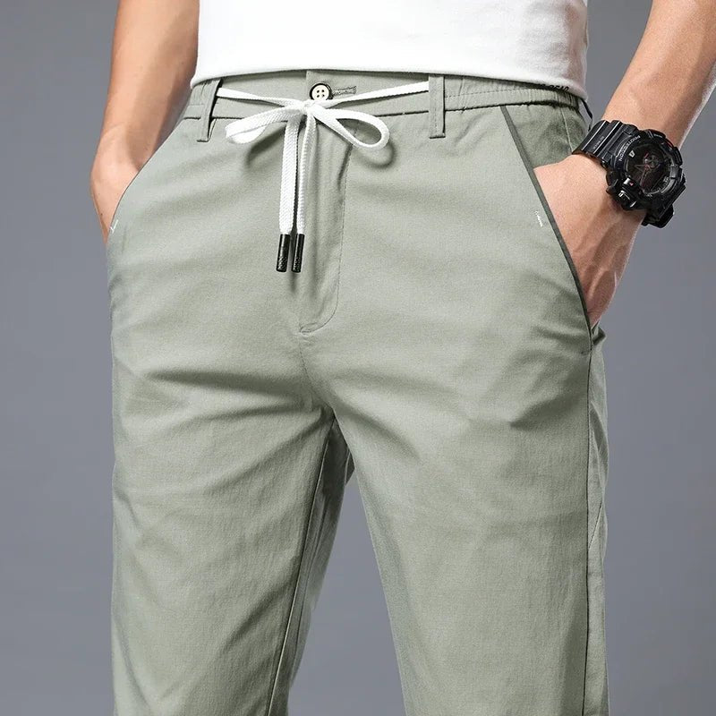 Veyron SlimFit Pants — Wrinkle - Resistant Cotton Blend with Stretch (Green XS (28 - 29)) - | Zavonix