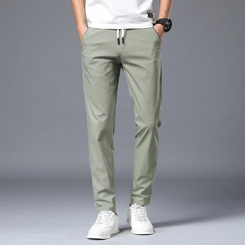 Veyron SlimFit Pants — Wrinkle - Resistant Cotton Blend with Stretch (Light Gray XS (28 - 29)) - | Zavonix
