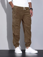 Vezoro Ribbed Joggers (Cognac Brown XS) - | Zavonix