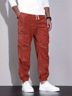 Vezoro Ribbed Joggers (Crimson Red XS) - | Zavonix