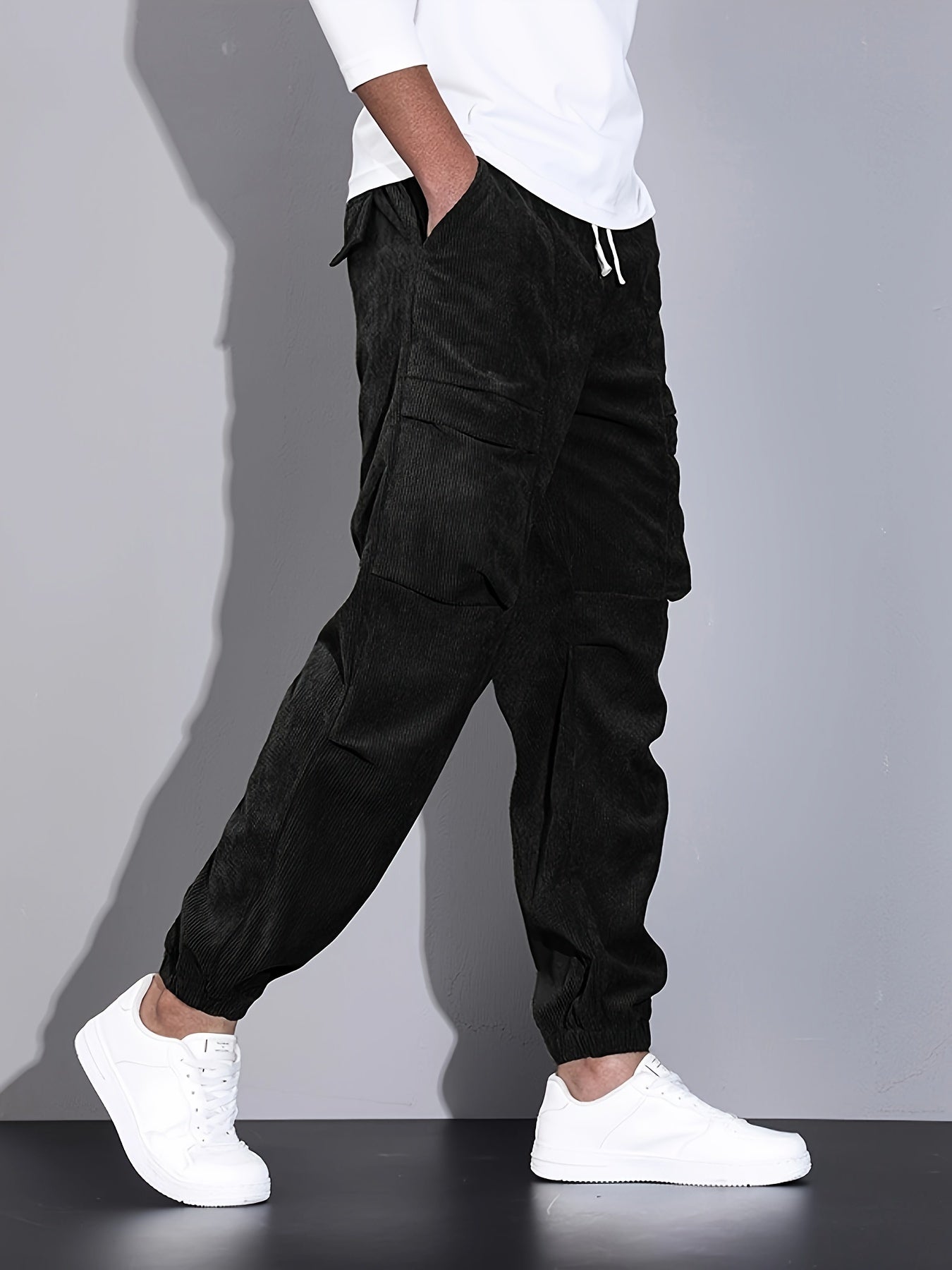 Vezoro Ribbed Joggers (Midnight Black XS) - | Zavonix