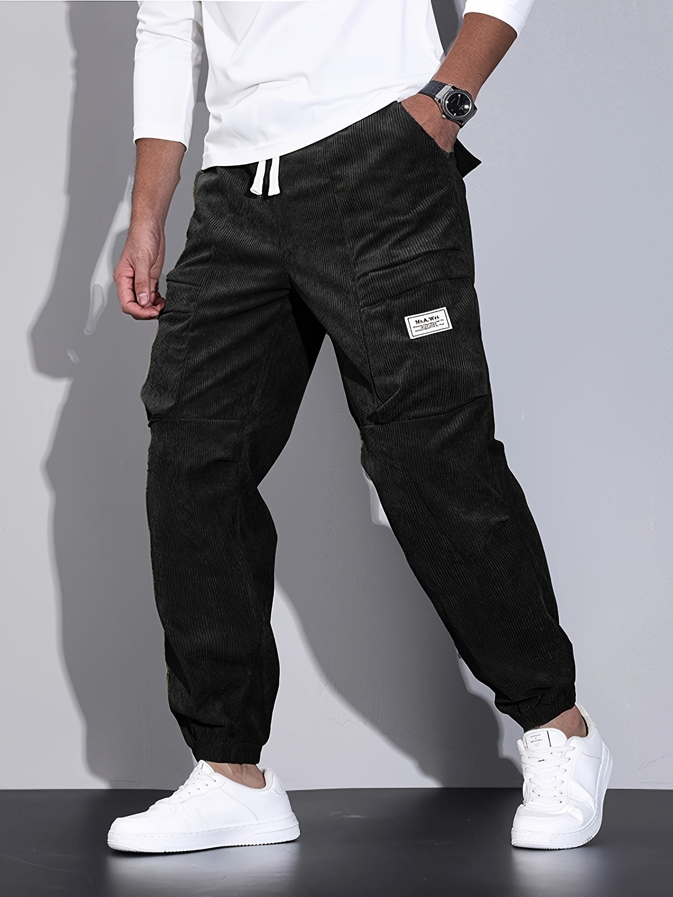 Vezoro Ribbed Joggers (Midnight Black XS) - | Zavonix