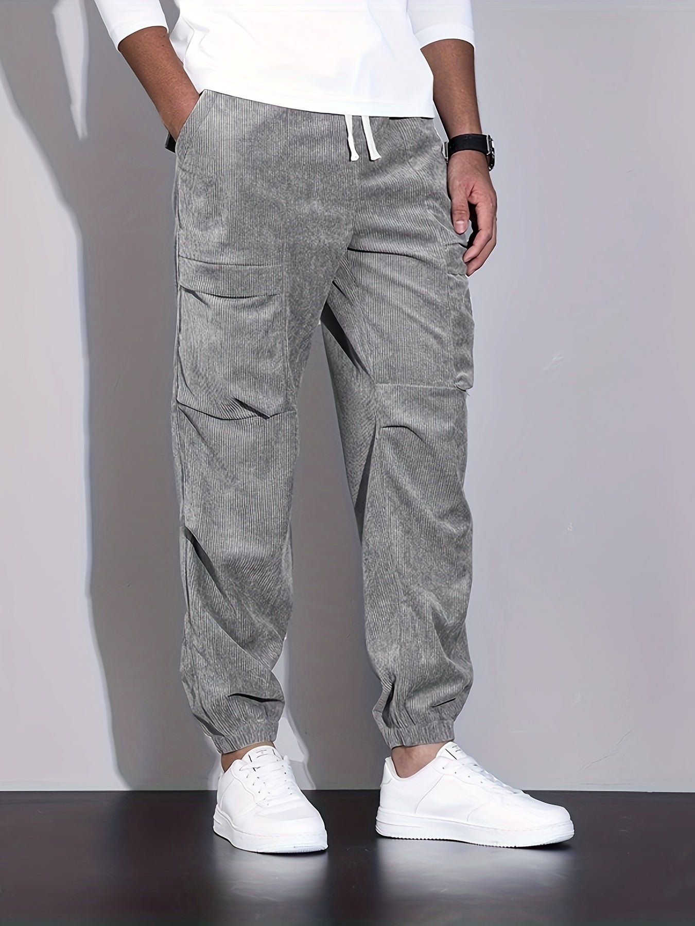 Vezoro Ribbed Joggers (Smoky Silver XS) - | Zavonix
