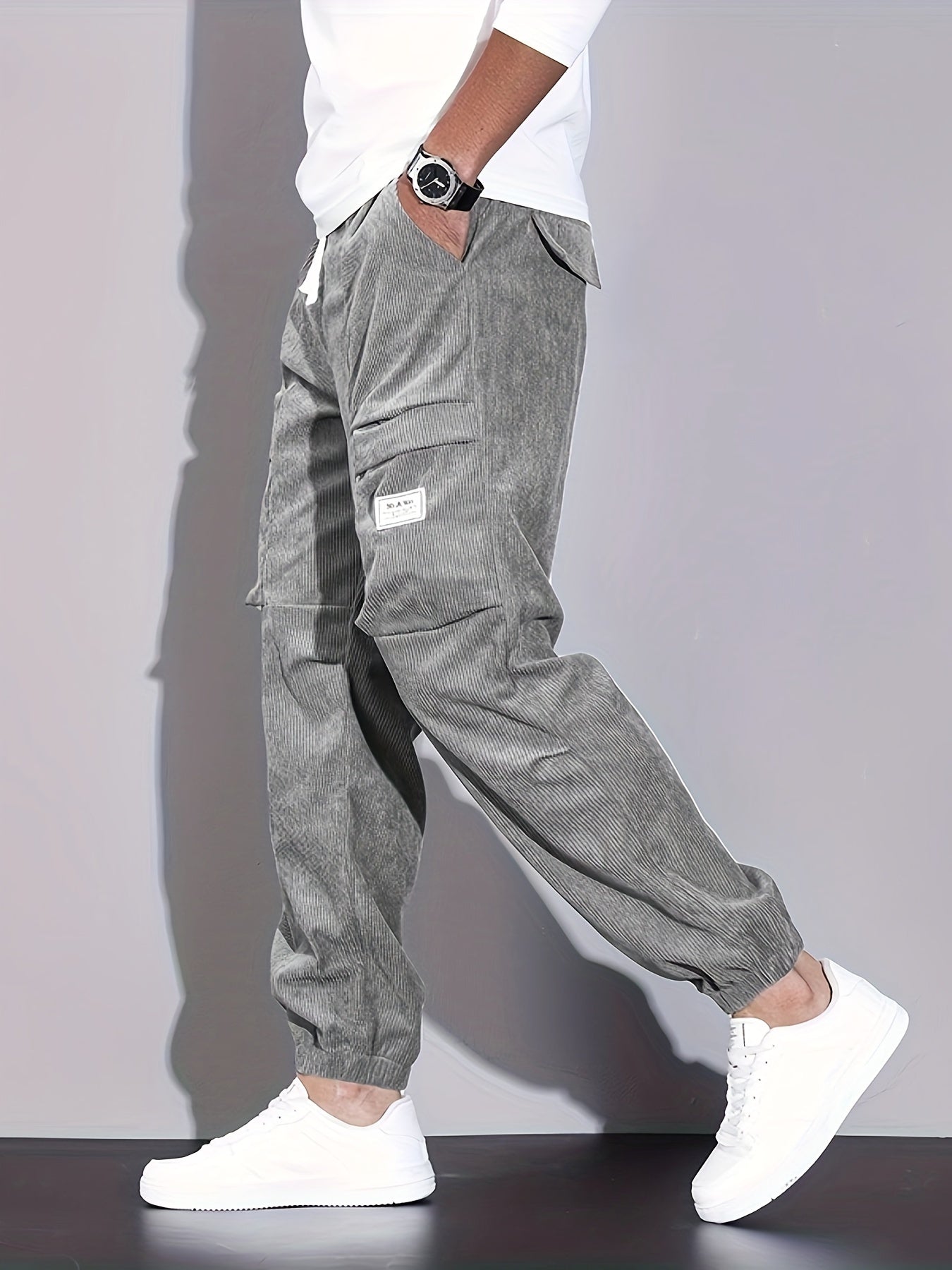 Vezoro Ribbed Joggers (Smoky Silver XS) - | Zavonix