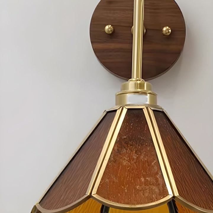 Vintage Brass Wall Light Sconce with Glass Shade – Elegant Indoor Fixture for Living Room and Bedroom 8