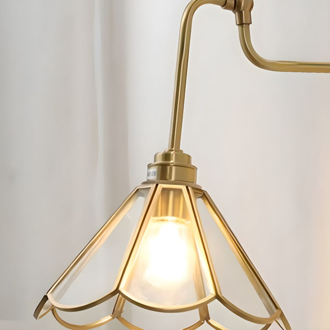 Vintage Brass Wall Light Sconce with Glass Shade – Elegant Indoor Fixture for Living Room and Bedroom 7