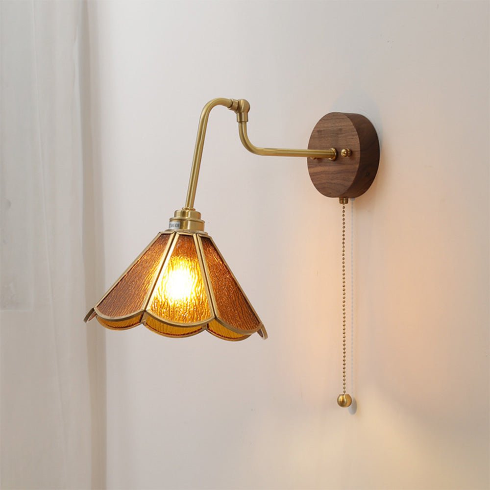 Vintage Brass Wall Light Sconce with Glass Shade – Elegant Indoor Fixture for Living Room and Bedroom 5